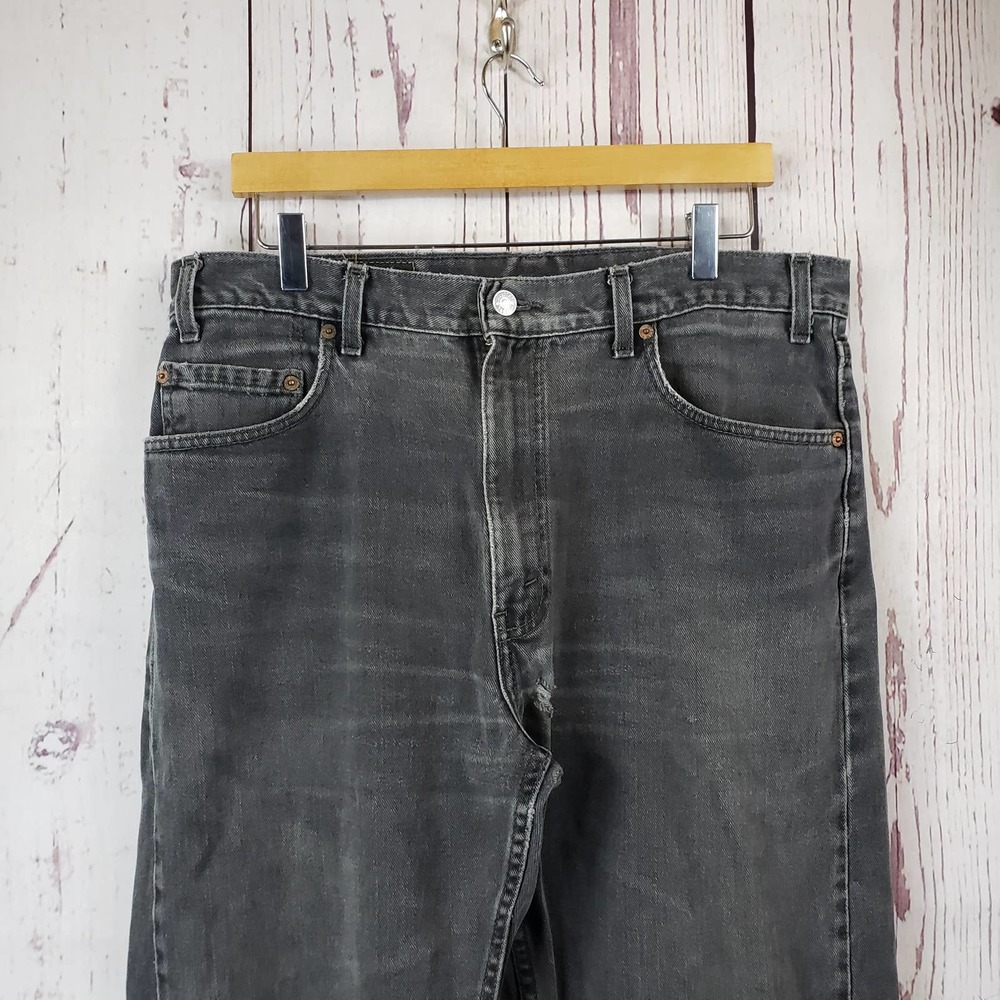 Levis 505 Regular Fit Straight Leg Jeans Mens Sz 36x30 Dark Wash Black
